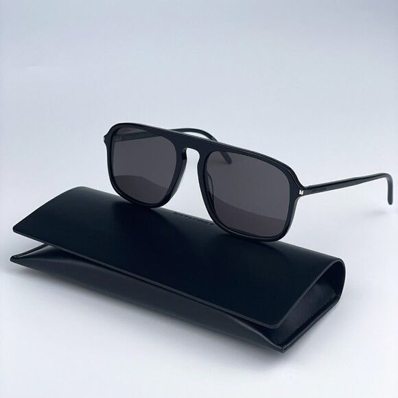 NEW Saint Laurent SL590 001 Black Aviator Unisex Sunglasses - Picture 2 of 12
